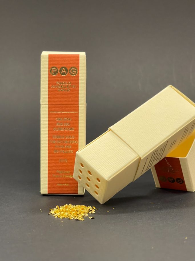 Oro alimentare in pagliuzze confezione da 100 mg.